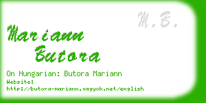 mariann butora business card